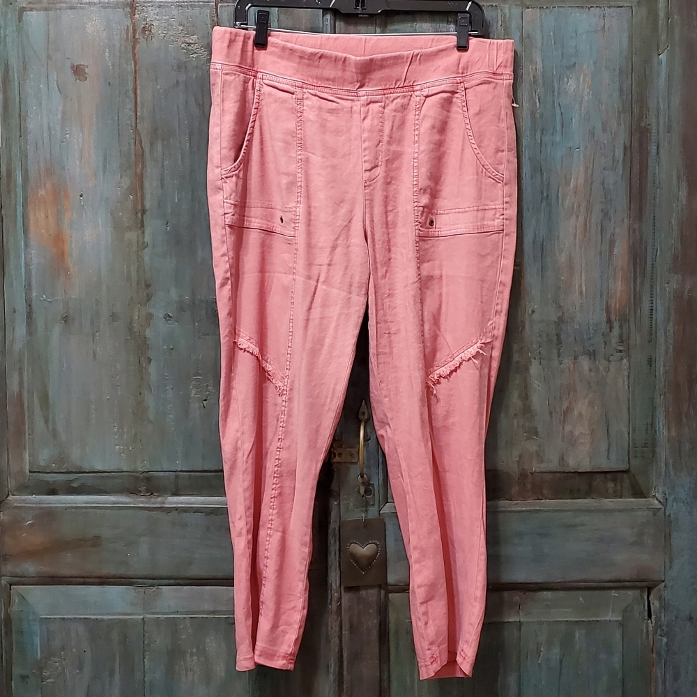 XCVI Linen Blend Casual Pull-On Pant in Dusty Pink, Size XLarge, NWOT